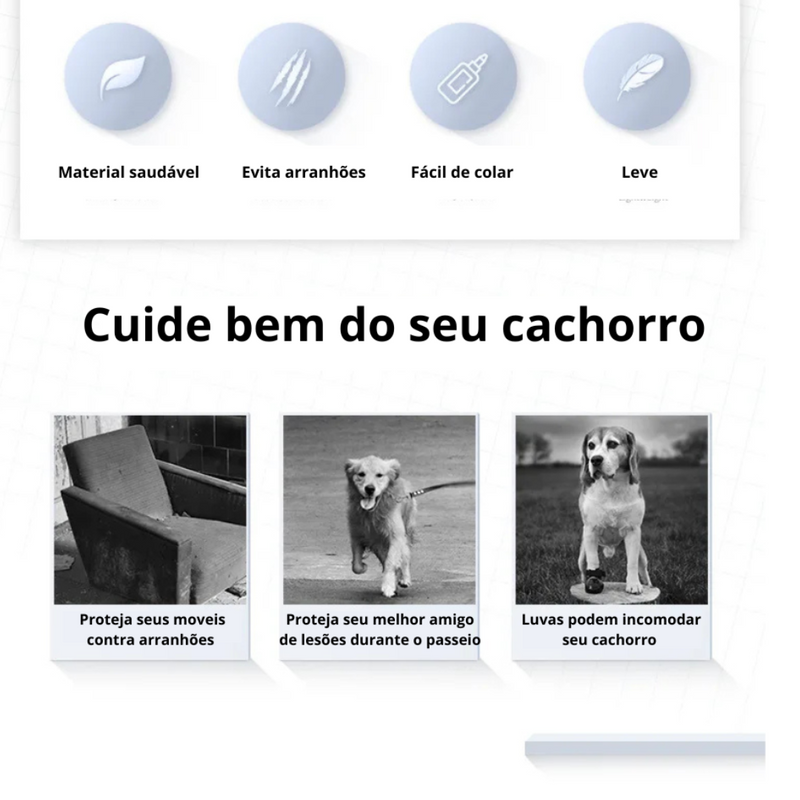 Adesivos Antiderrapantes para Patas de Cachorro – Proteção com Forte Aderência para Pisos Duros e Prevenção de Lesões