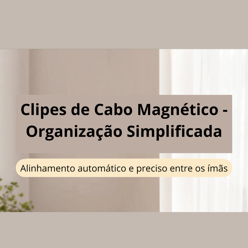 Suporte de Cabo Magnético - Kit de 12/6/3 Peças para Organização de Cabos