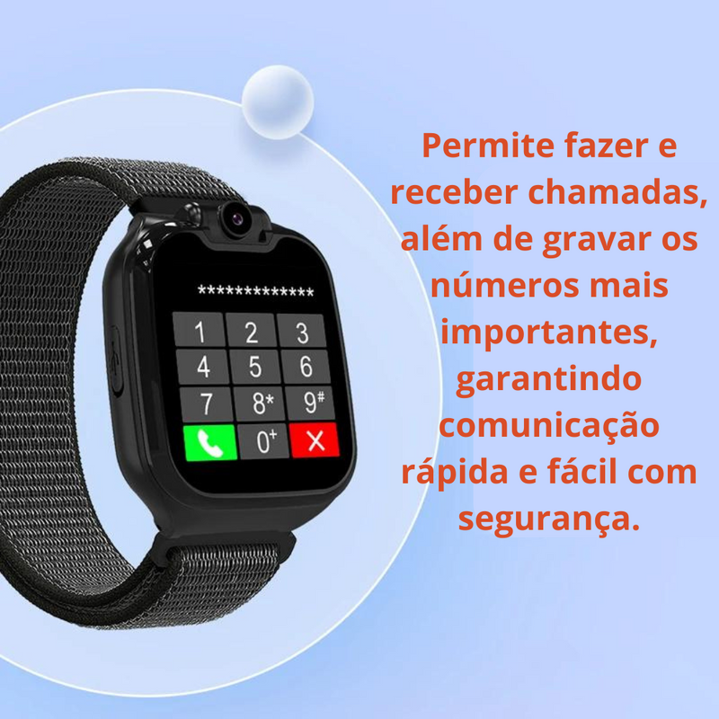 Smartwatch Infantil 1,54” com Chamadas, 16 Jogos, Câmera, Música e SOS - Presente Ideal para Crianças