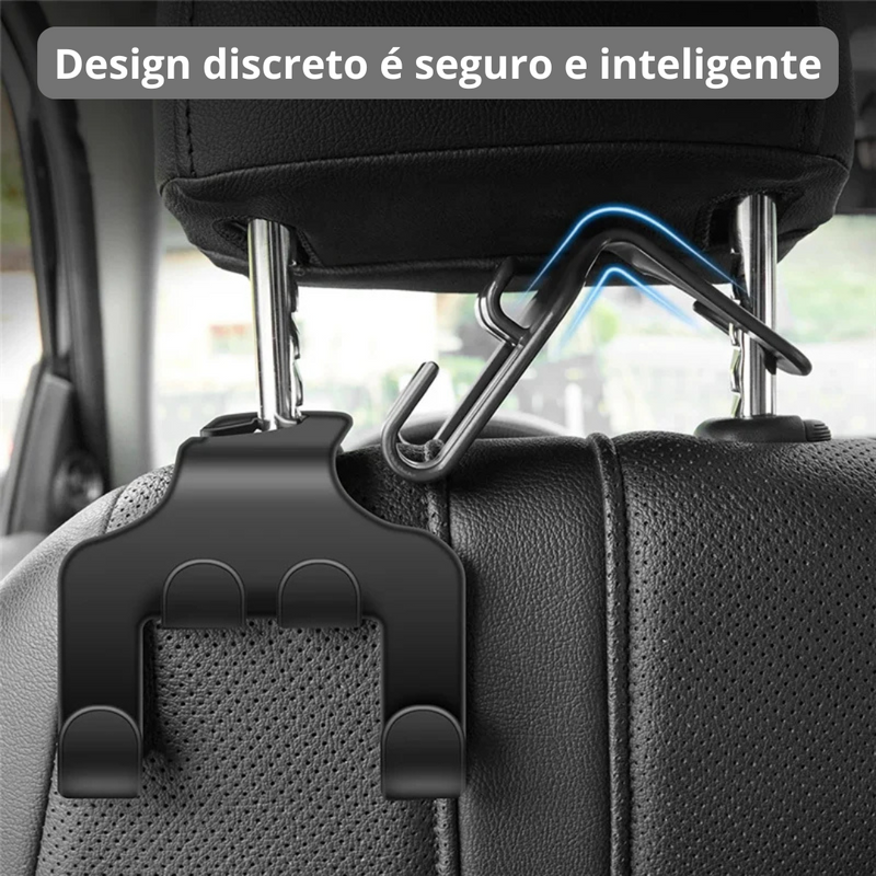 Gancho e Suporte de Celular para Encosto de Cabeça – Organize e Assista no Carro