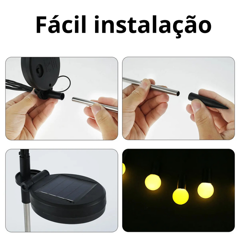 Luzes de Jardim Solar com 10 LEDs - Luzes de Vaga-lume para Decoração Externa | Iluminação à prova d'água, vibrante e que se balança, perfeita para embelezar pátios e caminhos.