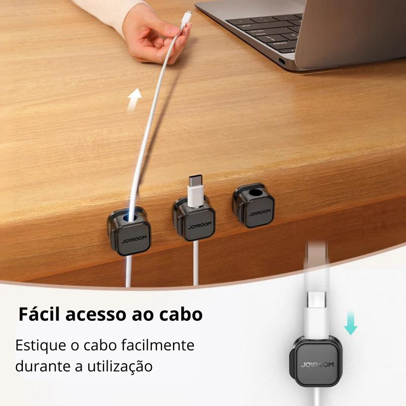 Suporte de Cabo Magnético - Kit de 12/6/3 Peças para Organização de Cabos