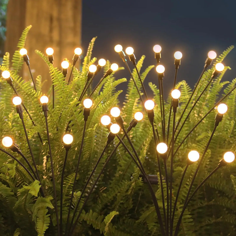 Luzes de Jardim Solar com 10 LEDs - Luzes de Vaga-lume para Decoração Externa | Iluminação à prova d'água, vibrante e que se balança, perfeita para embelezar pátios e caminhos.