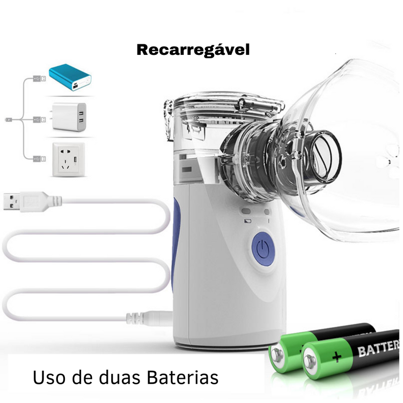 Mini Inalador Portátil Nebulizador Silencioso Ultrassônico