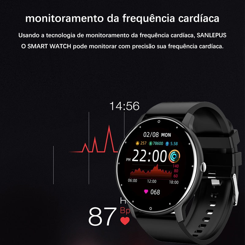 Lige 2022 novo Smartwatch masculino tela de toque completa esporte fitness