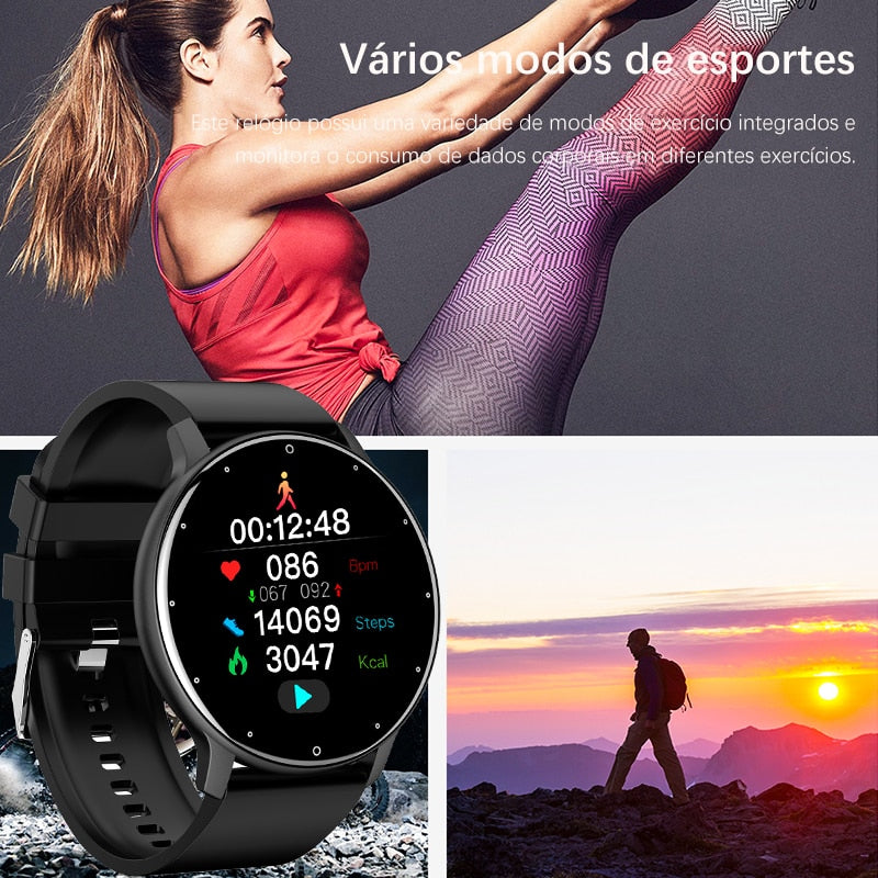 Lige 2022 novo Smartwatch masculino tela de toque completa esporte fitness